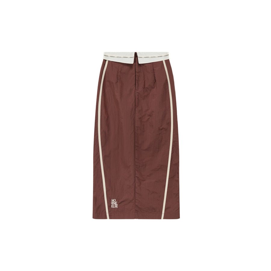 CHUU Line Color Long Skirt