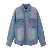 Rose Scent Kiss Loose Denim Shirt