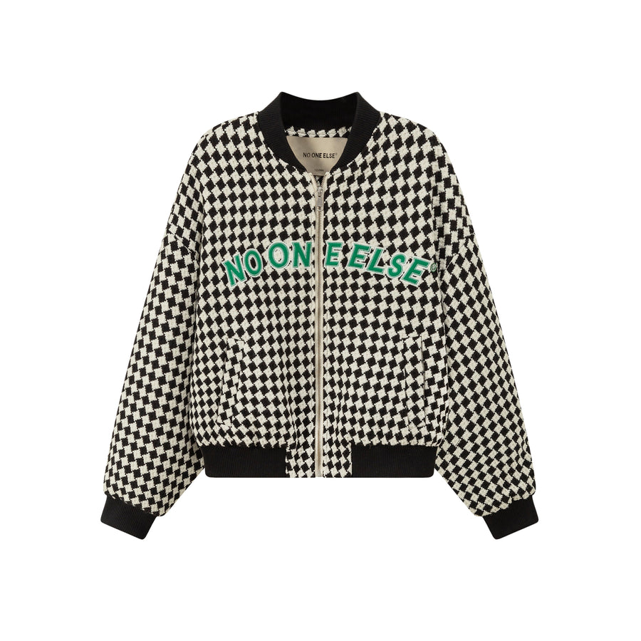 CHUU Chess Pattern Loose Fit Coat