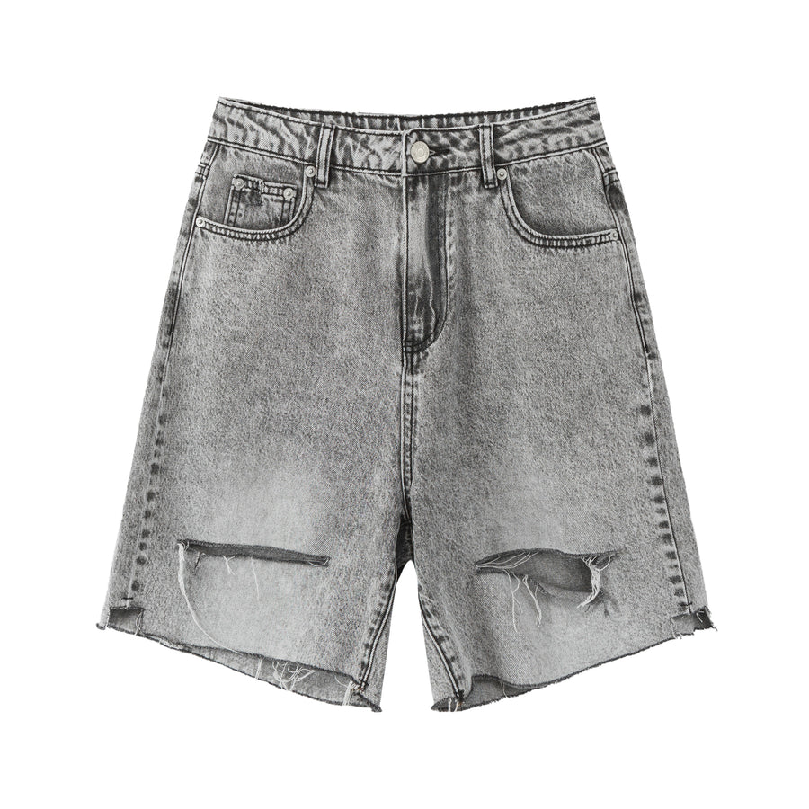 CHUU Vintage Distressed Denim Shorts