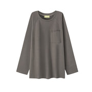 Oversized Front Pocket Long-Sleeves Top