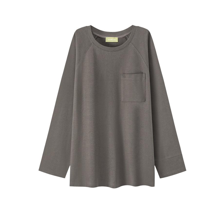 CHUU Oversized Front Pocket Long-Sleeves Top