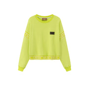 Solid Color Round Neck Sweatshirt