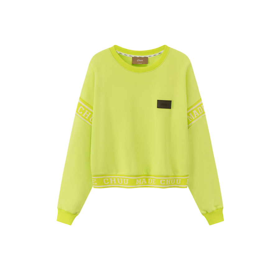 CHUU Solid Color Round Neck Sweatshirt