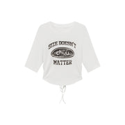 Size Doesnt Matter Back Cut Out Cropped T-Shirt