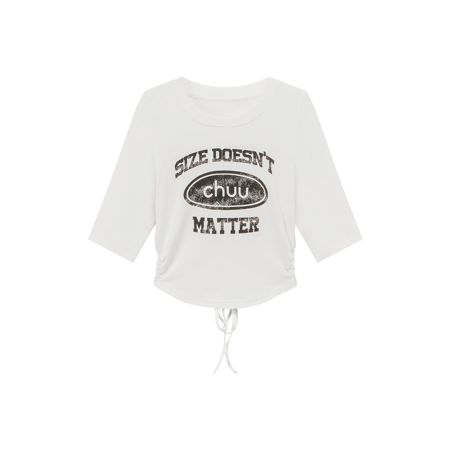 CHUU Size Doesnt Matter Back Cut Out Cropped T-Shirt