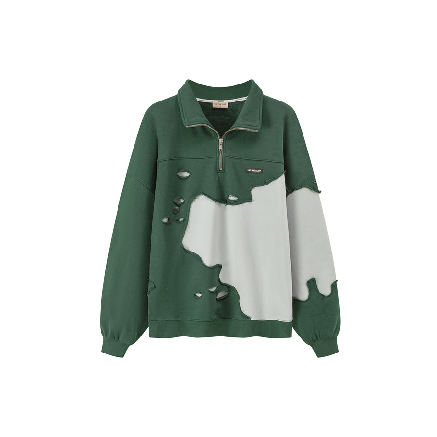 CHUU Color Matching Half Zip-Up Sweatshirt