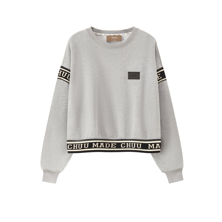 CHUU Solid Color Round Neck Sweatshirt