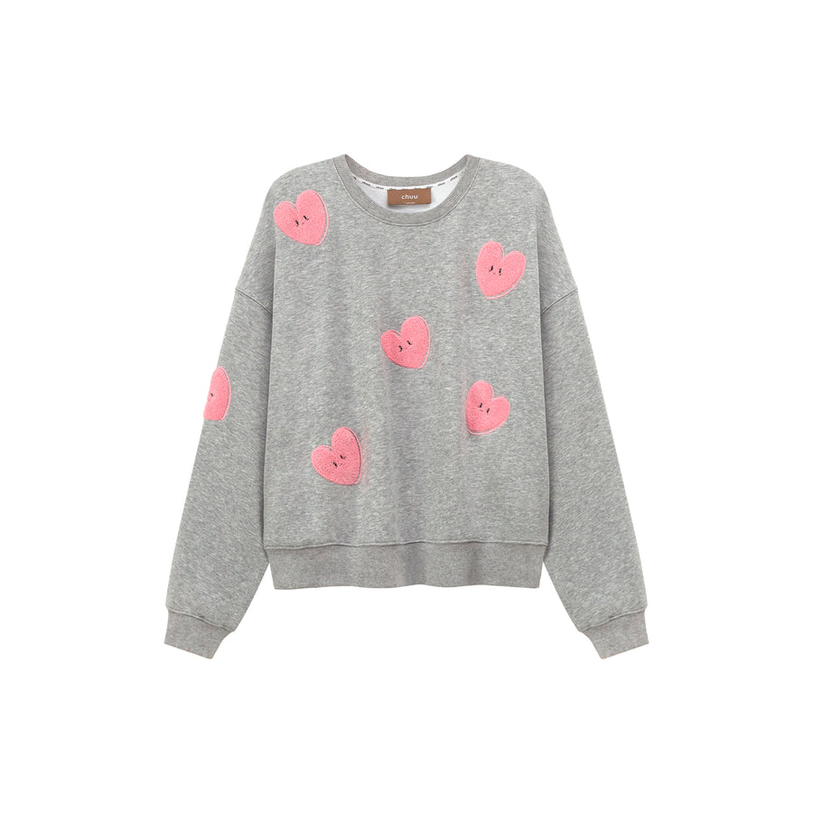 CHUU In The Crowd Heart Sweatshirt