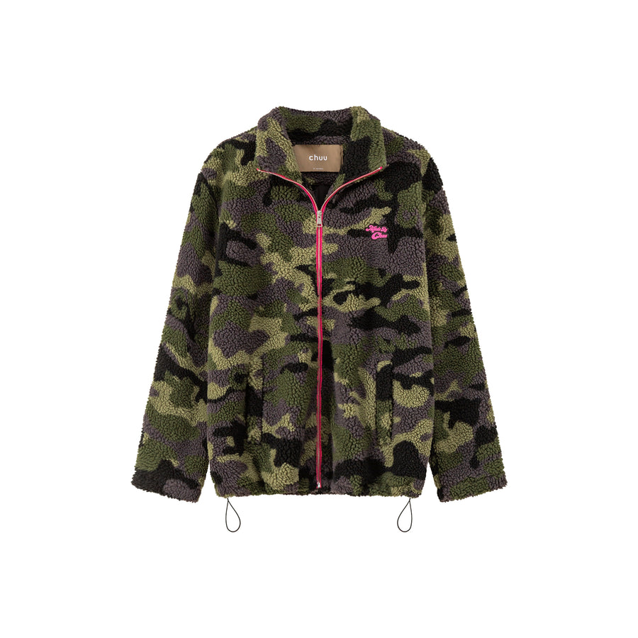 CHUU Call Your Name Camouflage Fleece Jacket