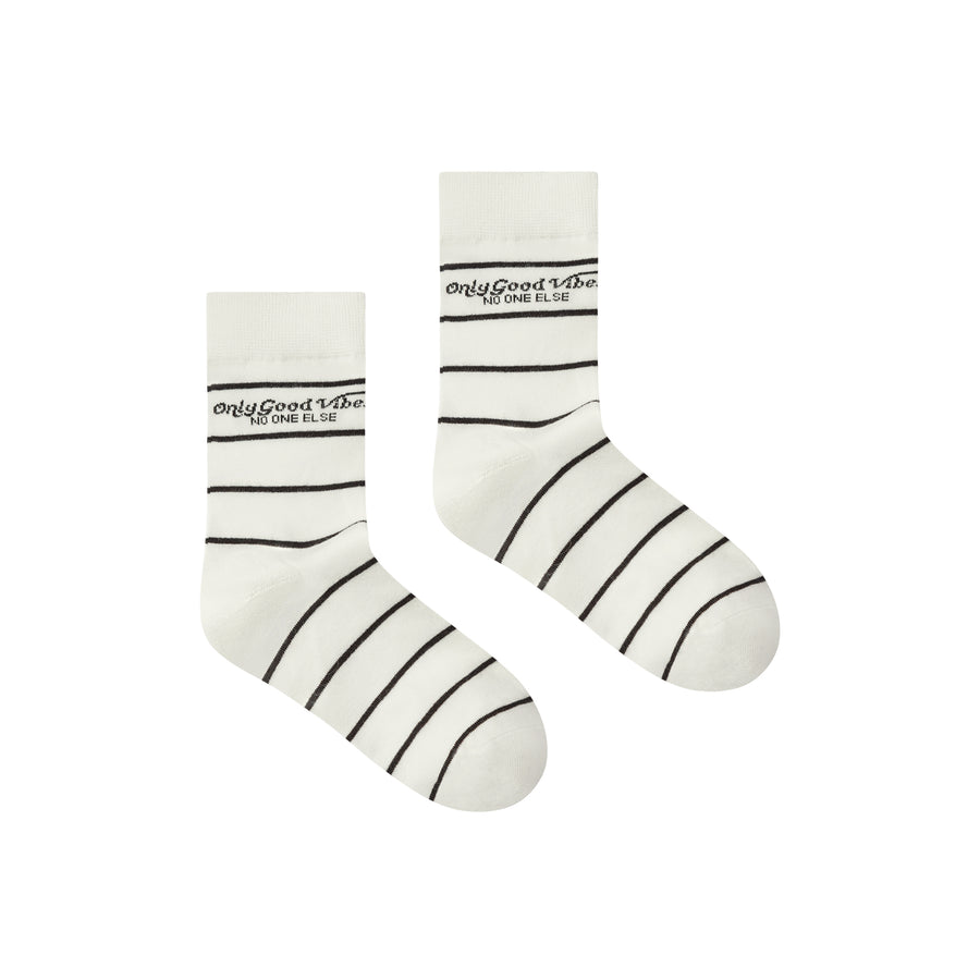 CHUU Only Good Vibes Stripes Ankle Socks