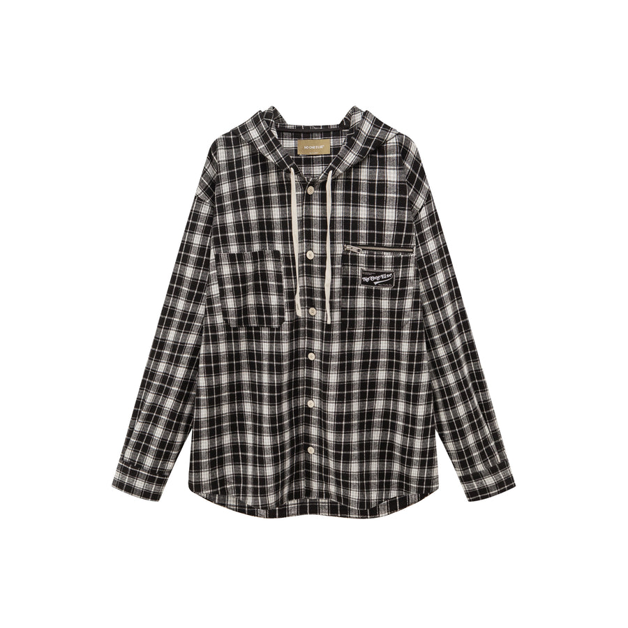 CHUU Classic Check Hoodie Shirt