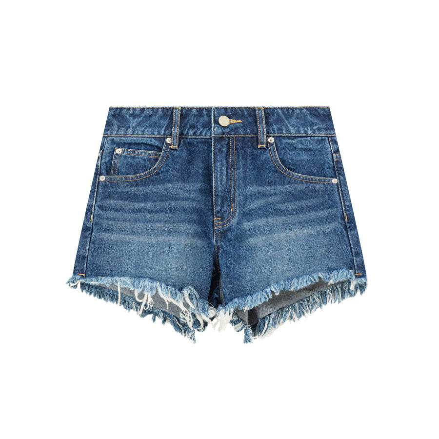 CHUU Fringed Denim Shorts