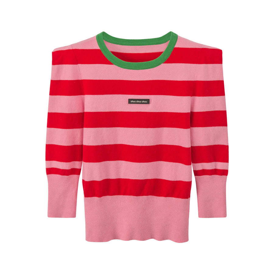 CHUU You Are So Sweet Stripes Knit Top