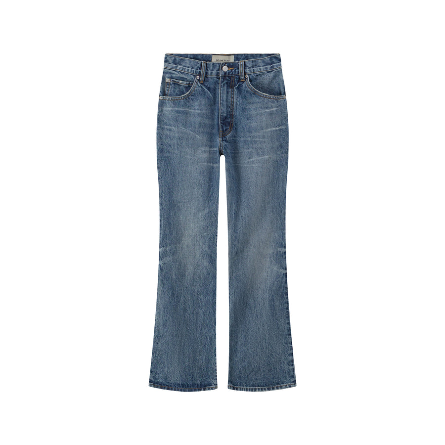 CHUU High-Waisted Washed Straight Jeans