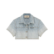 Washed Cropped Denim Jacket