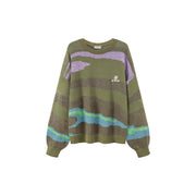 Khaki Zebra Knit Sweater