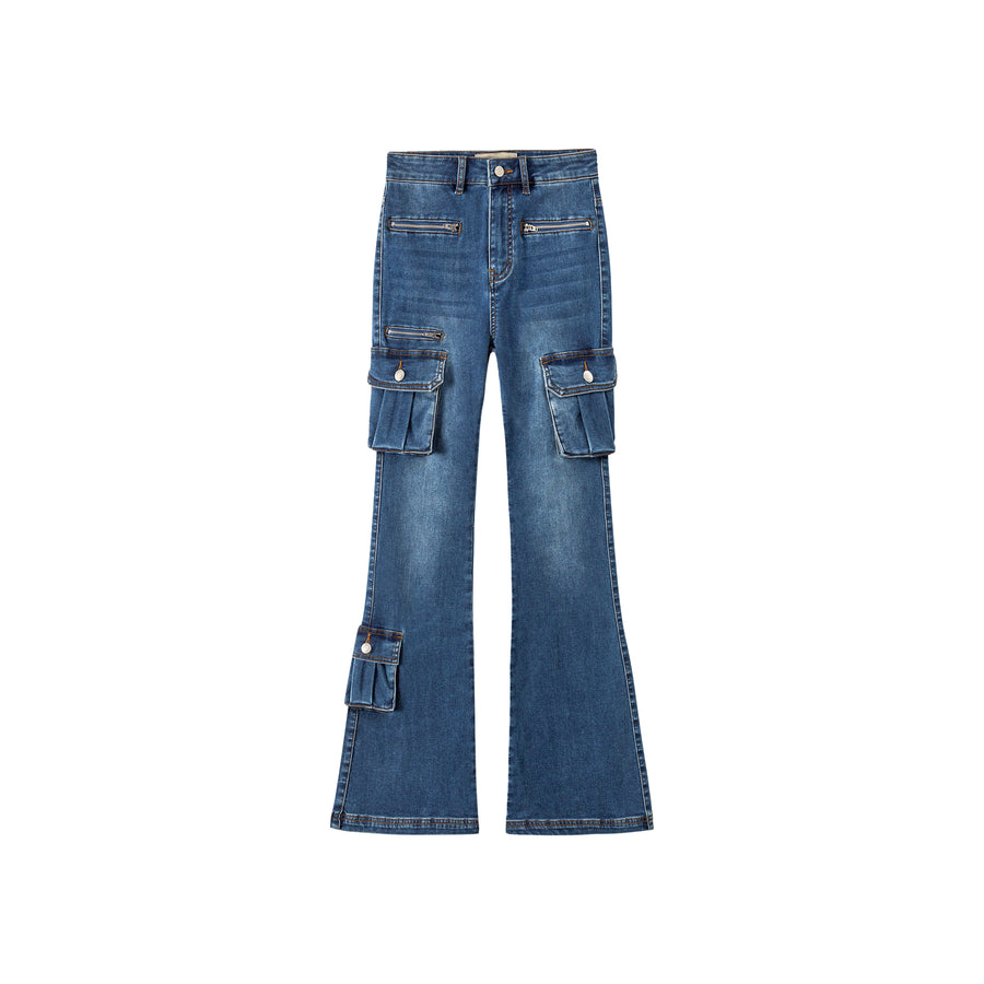 CHUU Cargo Pocket Bootcut Jeans