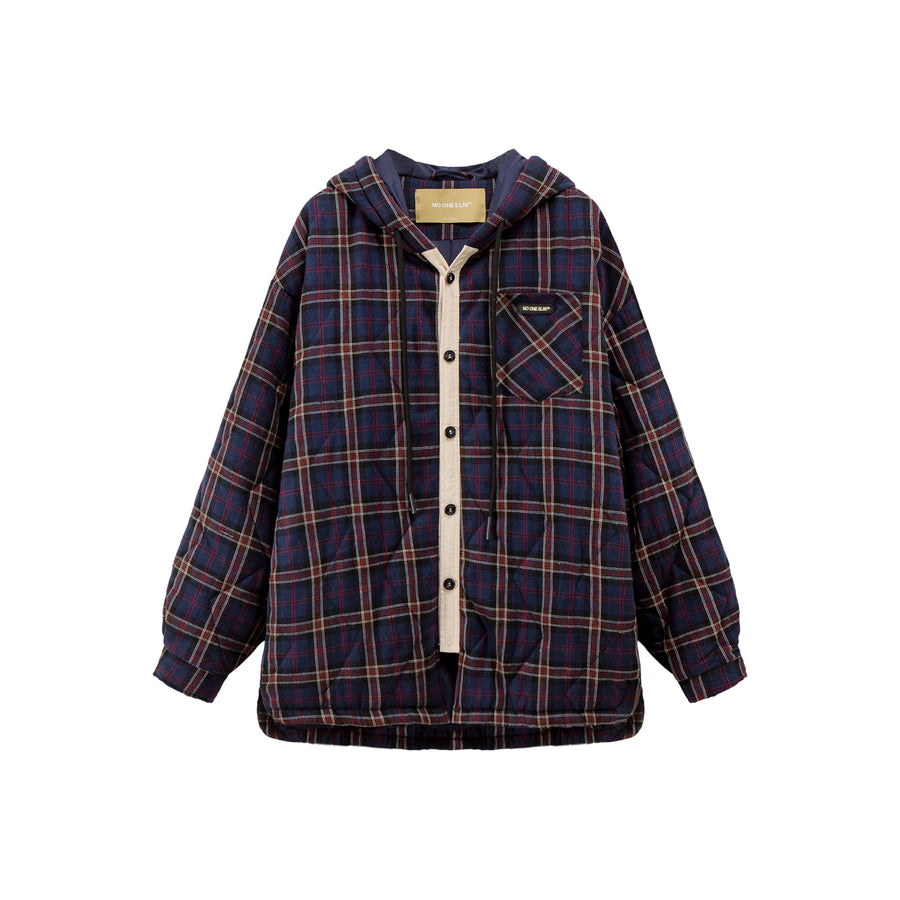 CHUU Check Loose-Fit Hooded Jacket