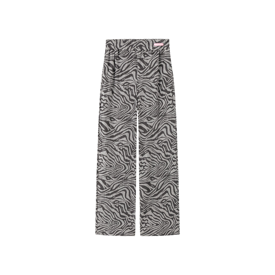 CHUU Zebra Print Wide Slacks Pants