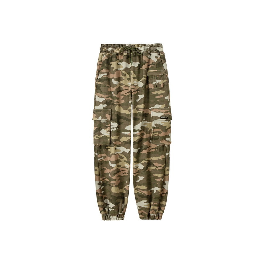 CHUU Camo Cargo Wide Cotton Pants