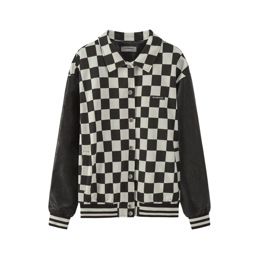 CHUU I Am Much More Me Checkered Jumper Jacket