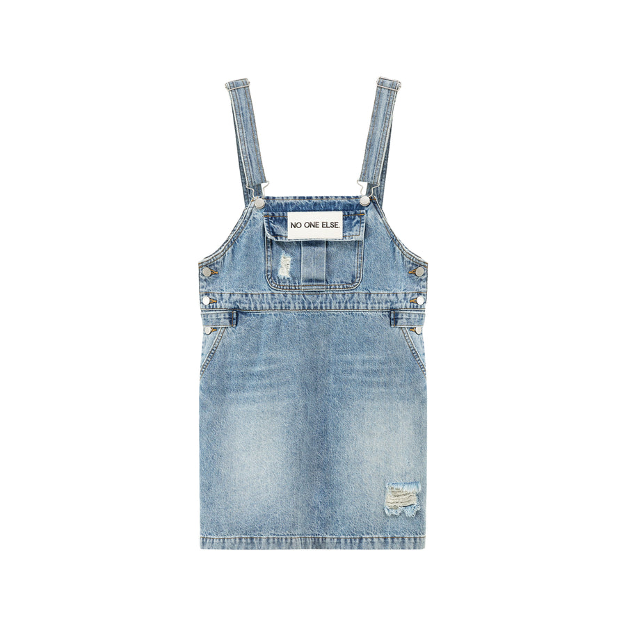 CHUU Denim Overall Mini Dress