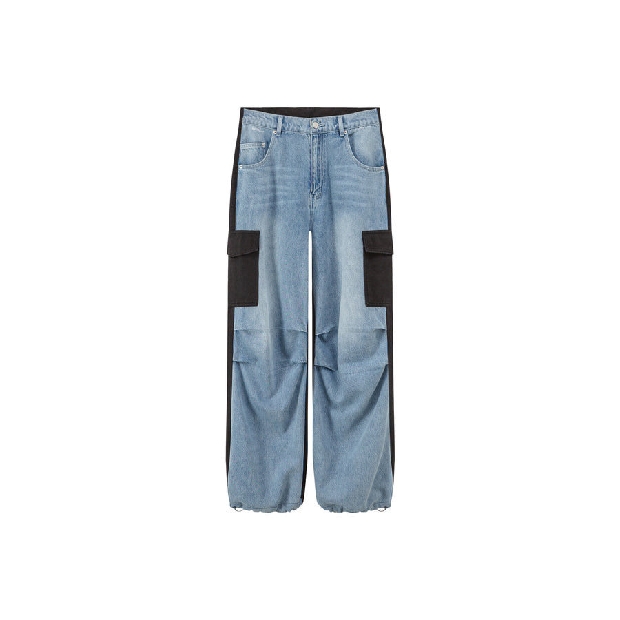 CHUU Color Outline Wide Denim Pants