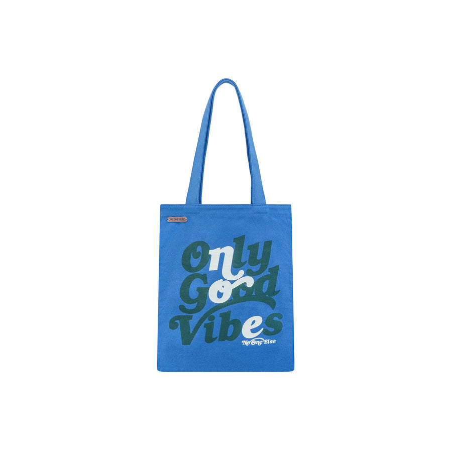 CHUU Only Good Vibes Navy Canvas Bag