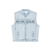 Embroidered Denim Vest