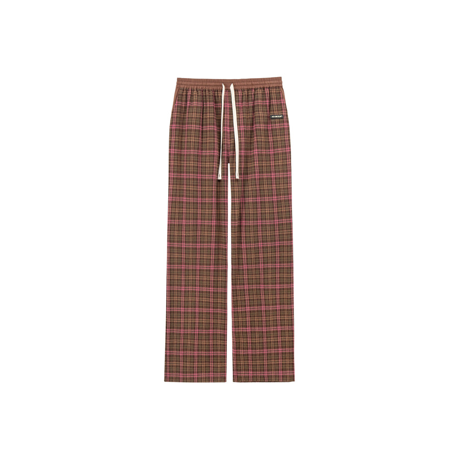 CHUU Check Wide Casual Stright Pants