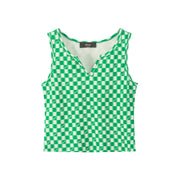 Not Afraid Of Tomorrow Checkered Sleeveless Top