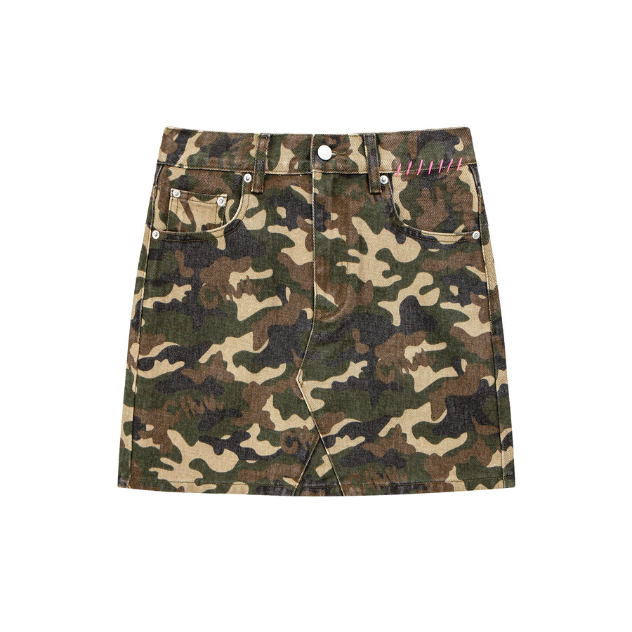 CHUU Hot Girl Camouflage Skirt