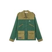 Color Block Zip-Up Field Jacket