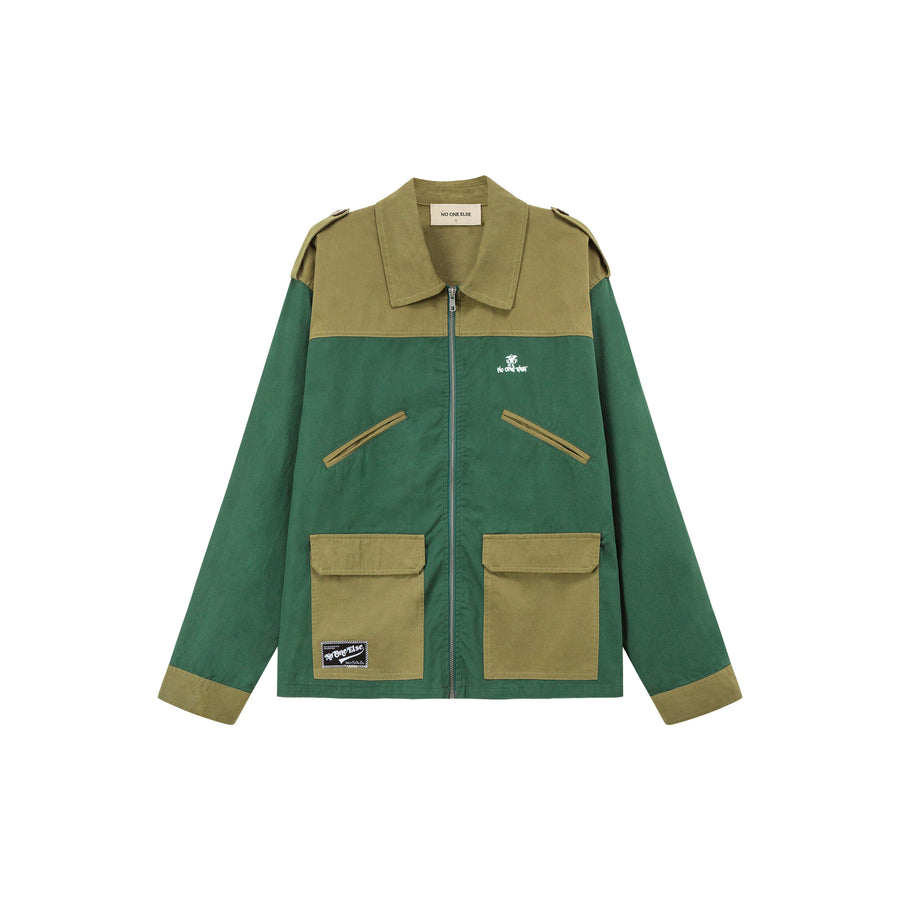 CHUU Color Block Zip-Up Field Jacket