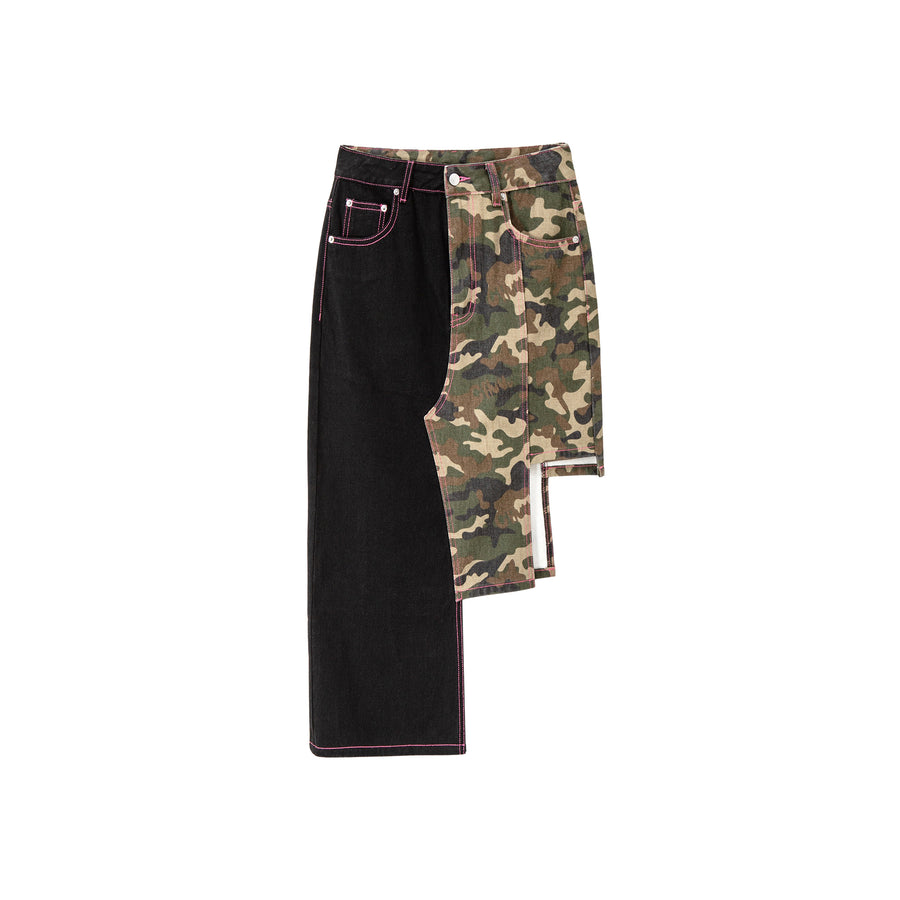 CHUU Camo Girl Asymmetrical A-Line Skirt