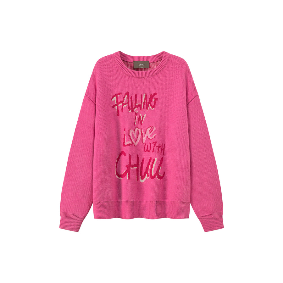 CHUU You And I Loose Fit Long Sleeve Knit Sweater