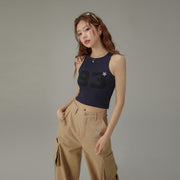 Star Number Slim Sleeveless Top