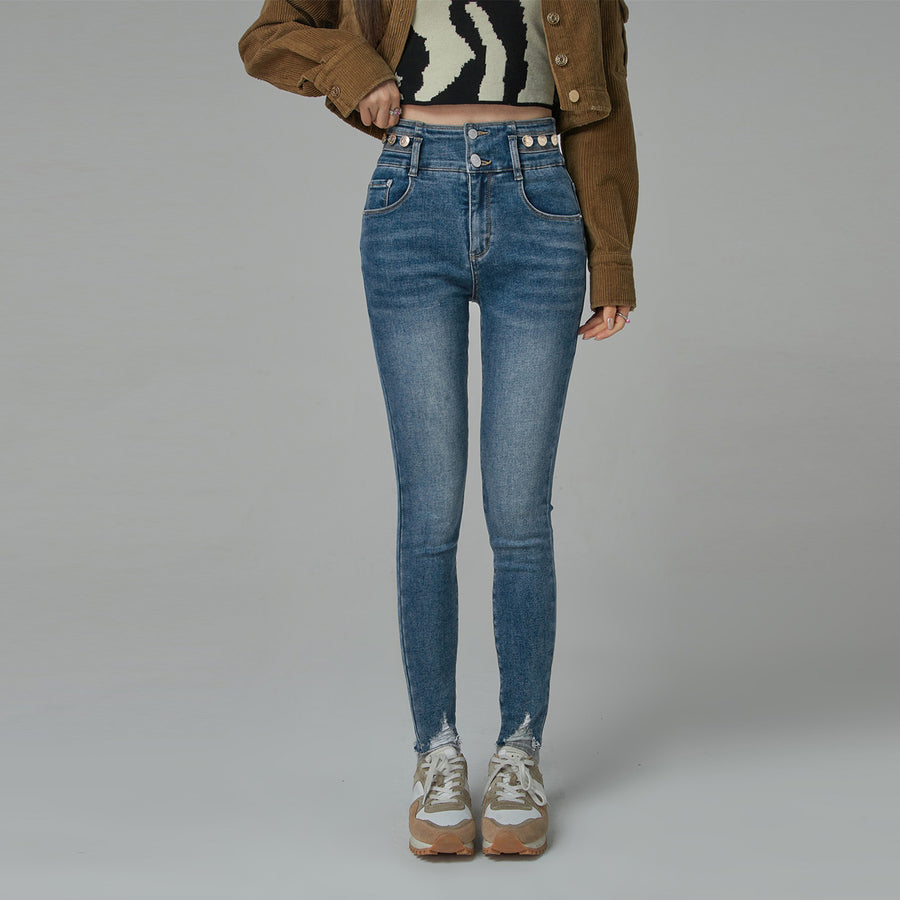 CHUU Heart Pocket Skinny Jeans