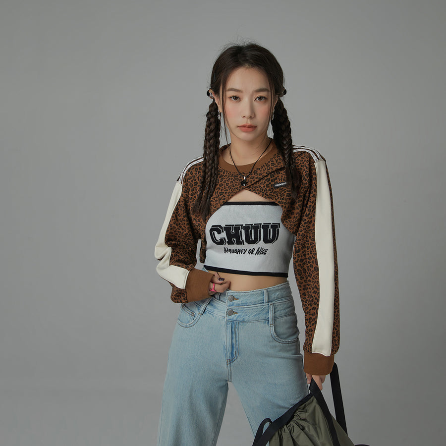 CHUU Diagonal Bolero Sweatshirt