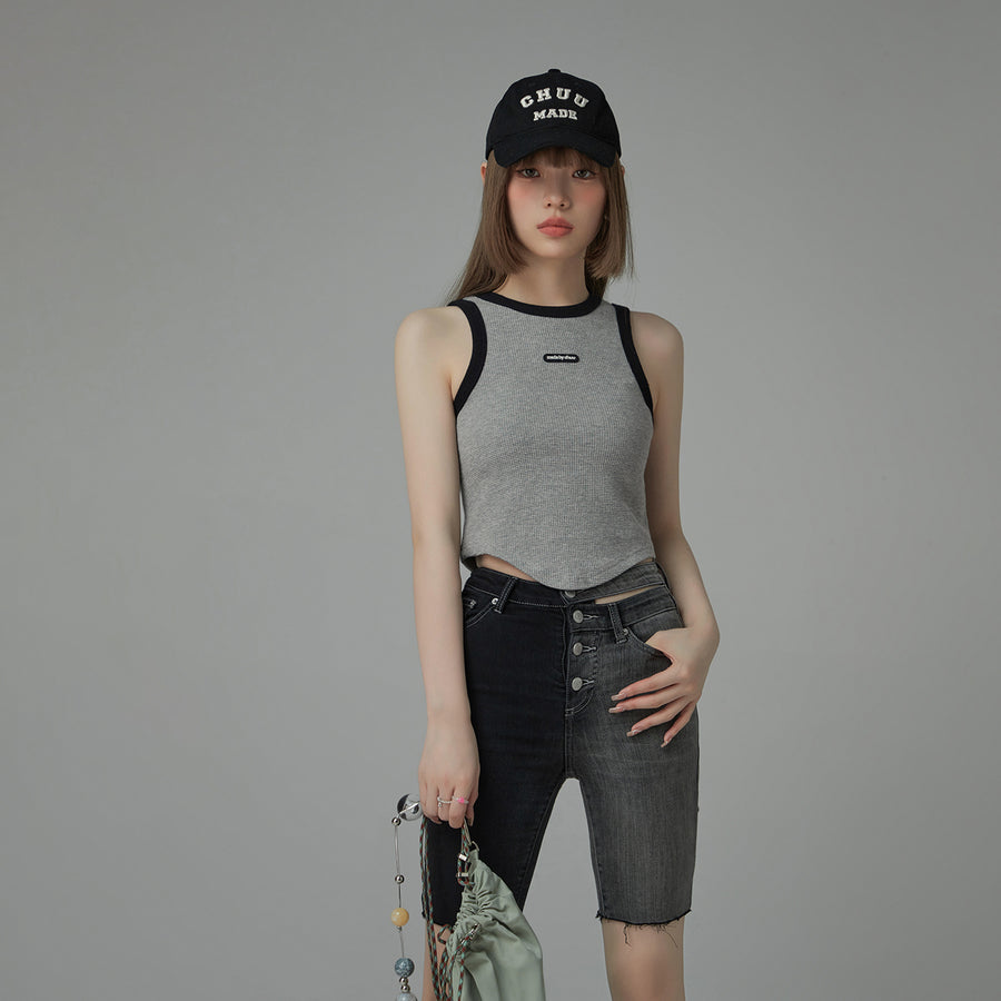 CHUU Color Slim Sleeveless Crop Top