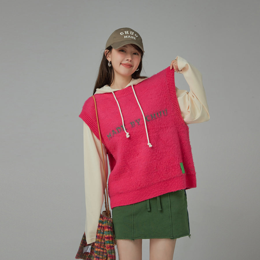 CHUU I Know Best Round Loose Fit Sleeveless Knit Vest