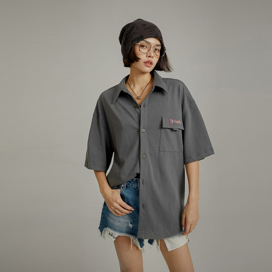 CHUU Embroidered Pocket Shirt