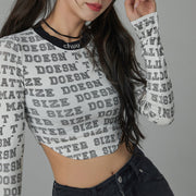 Size Doesnt Matter Lettering Cropped T-Shirt