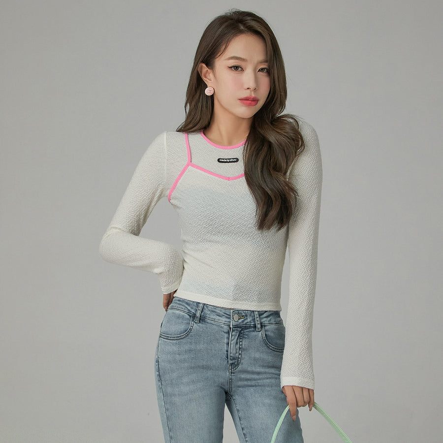 CHUU Slim Color Lined Top