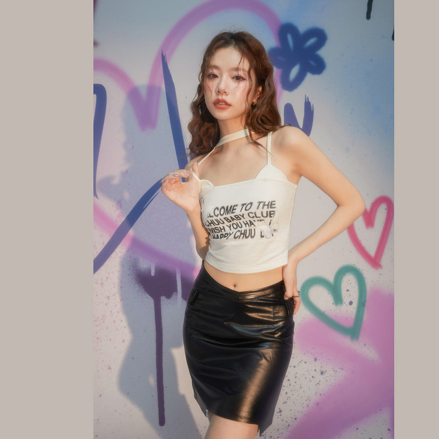 CHUU Butterfly Sleeveless Crop Top