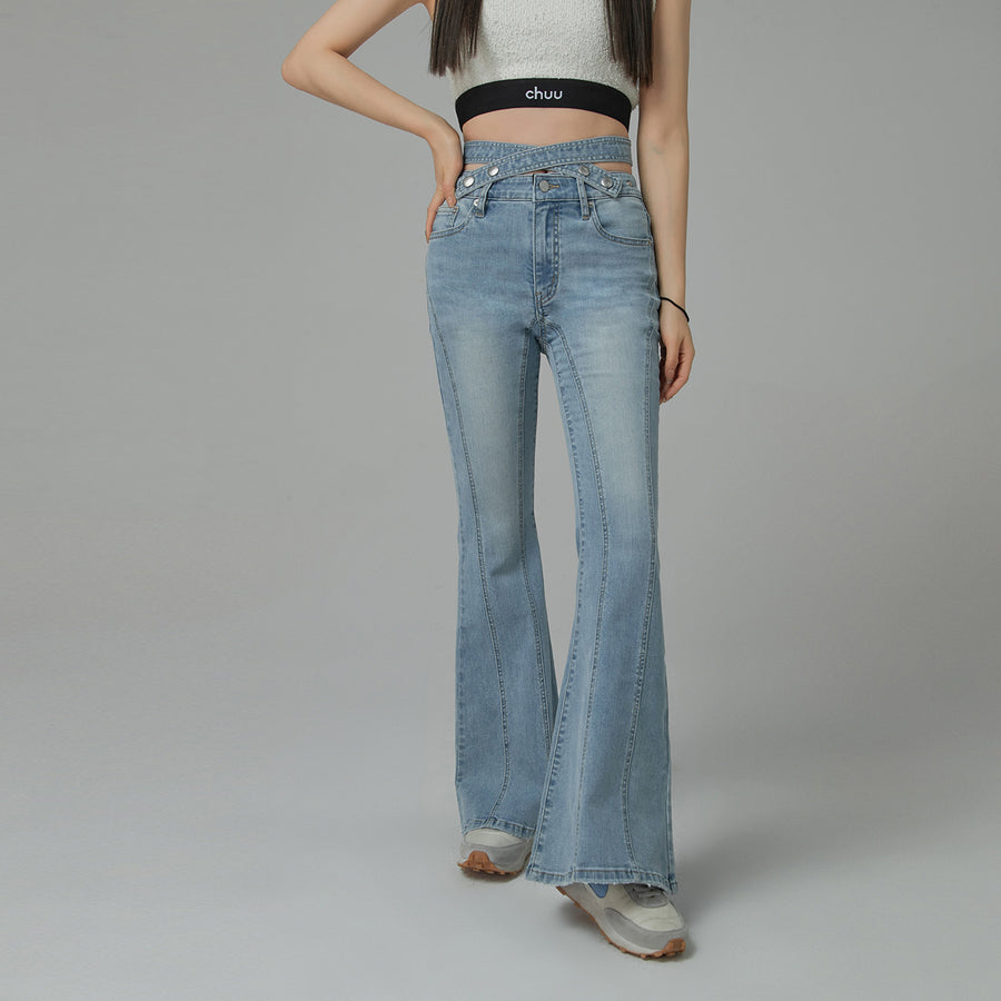 CHUU Just A Lullaby Fashion High-Waist Bootcut Jeans