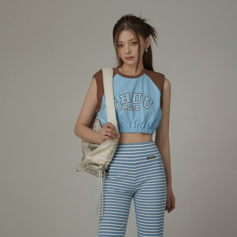 CHUU Color Matching Cropped Sleeveless Top