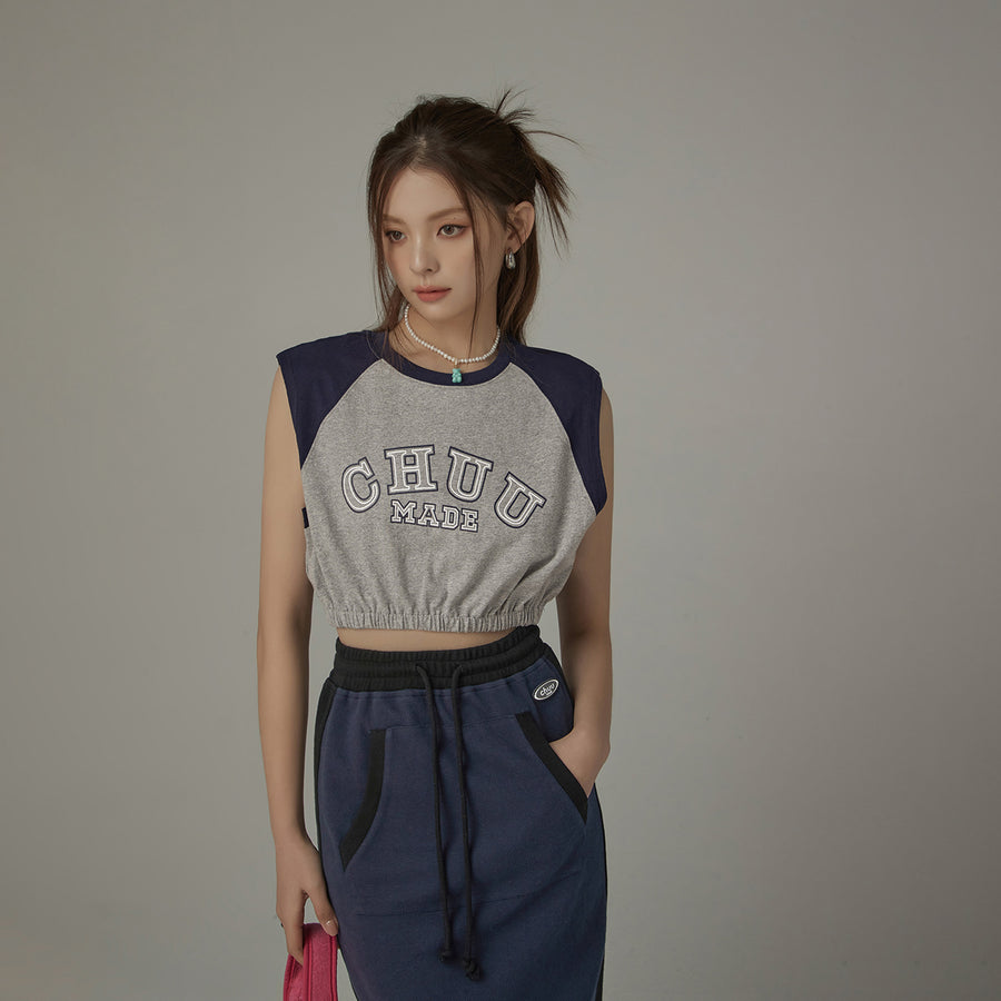 CHUU Color Matching Cropped Sleeveless Top