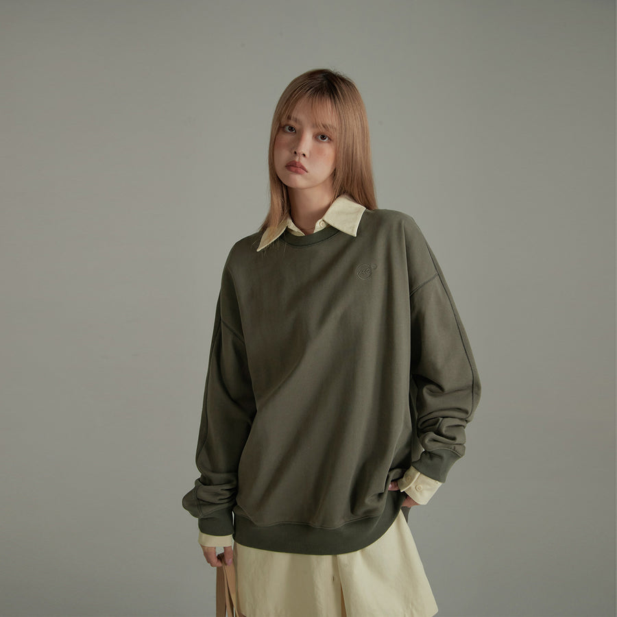 CHUU Solid Simple Casual Sweatshirt